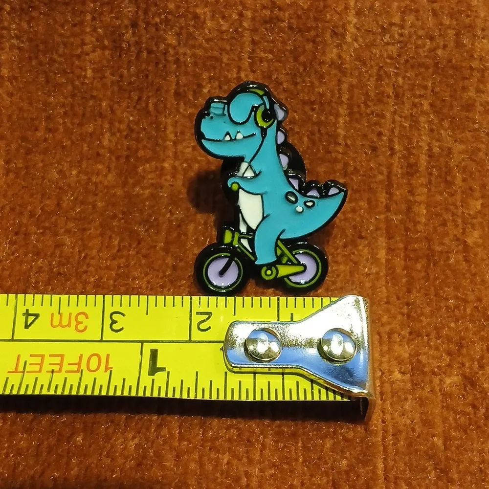 5/$25 NEW T-Rex on a Bicycle Enamel Pin